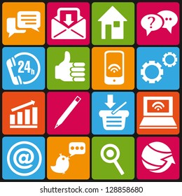 Set of 16 IT and web icons