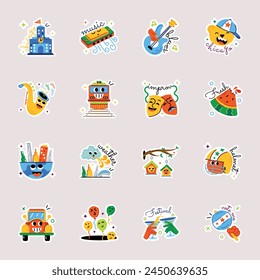 Set of 16 Windy City Culture Flat Stickers 

