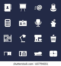 Set Of 16 Workspace Icons Set.Collection Of Data, Espresso, Illuminator And Other Elements.