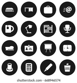 Set Of 16 Workspace Icons Set.Collection Of Stand , Urn , Label Elements.