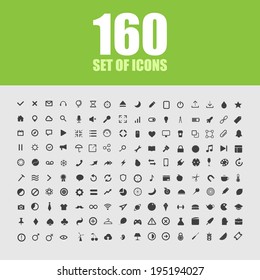 Set of 160 different quality icons