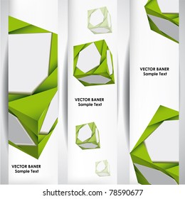 Set of the 160x600 abstract cube banners.