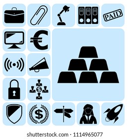 Set of 17 busineSet of 17 business icons, high quality. Collection. Detailed design. Vector Illustration.ss icons, pictograms, symbols. Collection. Amazing desing. Vector Illustration.