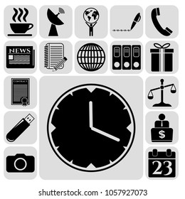 Set of 17 business high quality icons or symbols. Collection. Amazing desing. Vector Illustration.