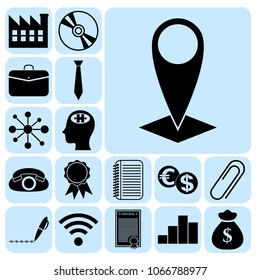 Set of 17 business high quality symbols. Collection. Amazing desing. Vector Illustration.