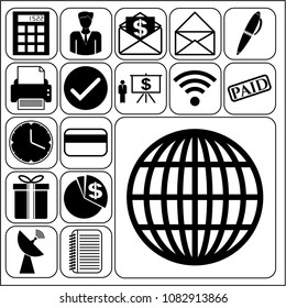  Set of 17 business high quality symbols or icons. Collection. Flat design. Vector Illustration.