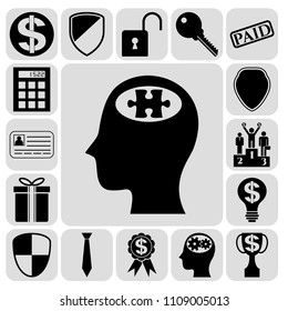 Set of 17 business high quality symbols. Collection. Amazing desing. Vector Illustration.