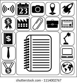  Set of 17 business high quality symbols or icons. Collection. Amazing desing. Vector Illustration.