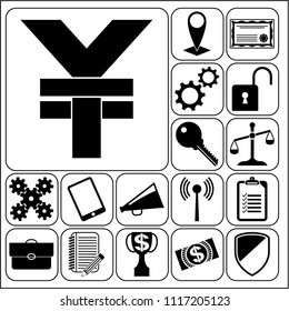 Set of 17 business high quality symbols. Collection. Amazing desing. Vector Illustration.
