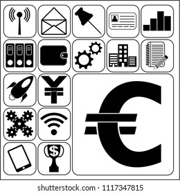 Set of 17 business high quality icons. Collection. Flat design. Vector Illustration.
