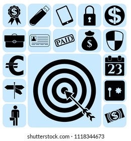 Set of 17 business high quality symbols or icons. Collection. Detailed design. Vector Illustration.