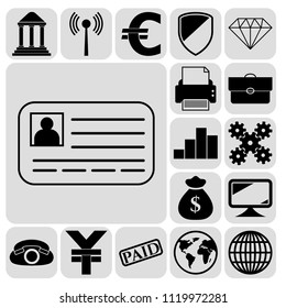 Set of 17 business high quality symbols. Collection. Amazing desing. Vector Illustration.