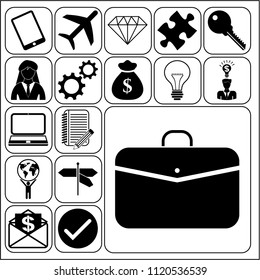 Set of 17 business high quality icons. Collection. Amazing desing. Vector Illustration.