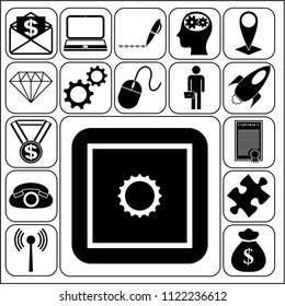 Set of 17 business high quality icons or symbols. Collection. Amazing desing. Vector Illustration.
