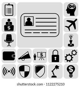Set of 17 business high quality symbols. Collection. Detailed design. Vector Illustration.