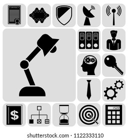Set of 17 business high quality icons. Collection. Flat design. Vector Illustration.
