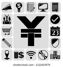 Set of 17 business high quality icons or symbols. Collection. Detailed design. Vector Illustration.