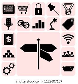 Set of 17 business high quality icons or symbols. Collection. Amazing desing. Vector Illustration.