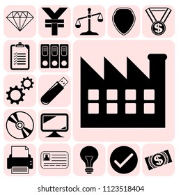 Set of 17 business high quality icons. Collection. Flat design. Vector Illustration.