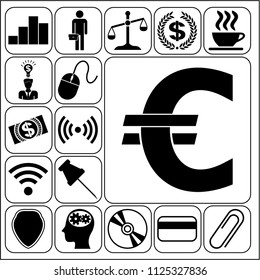 Set of 17 business high quality symbols. Collection. Amazing desing. Vector Illustration.