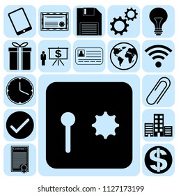 Set of 17 business high quality symbols. Collection. Amazing desing. Vector Illustration.