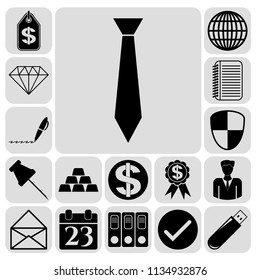 Set of 17 business high quality icons. Collection. Detailed design. Vector Illustration.