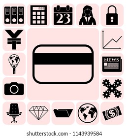 Set of 17 business high quality symbols. Collection. Detailed design. Vector Illustration.
