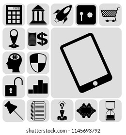 Set of 17 business high quality symbols. Collection. Detailed design. Vector Illustration.