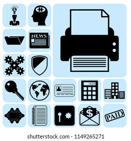 Set of 17 business high quality symbols or icons. Collection. Detailed design. Vector Illustration.