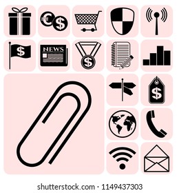 Set of 17 business high quality icons or symbols. Collection. Amazing desing. Vector Illustration.