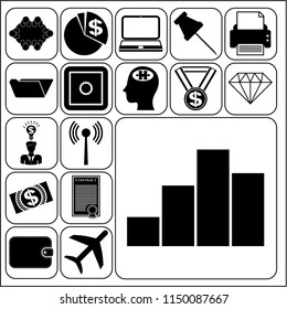 Set of 17 business high quality icons. Collection. Flat design. Vector Illustration.