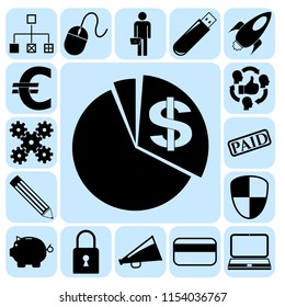 Set of 17 business high quality icons. Collection. Detailed design. Vector Illustration.