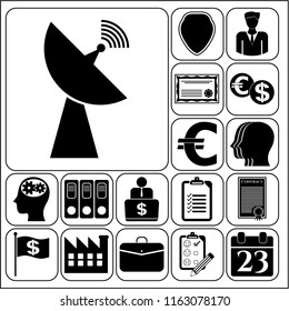 Set of 17 business high quality icons. Collection. Amazing desing. Vector Illustration.