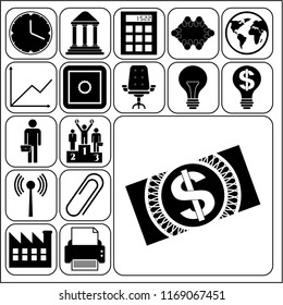 Set of 17 business high quality icons. Collection. Amazing desing. Vector Illustration.