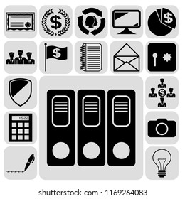 Set of 17 business high quality icons. Collection. Amazing desing. Vector Illustration.