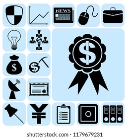 Set of 17 business high quality icons. Collection. Amazing desing. Vector Illustration.
