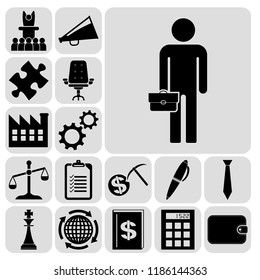 Set of 17 business high quality symbols. Collection. Amazing desing. Vector Illustration.