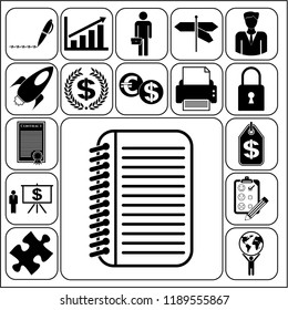Set of 17 business high quality icons. Collection. Detailed design. Vector Illustration.
