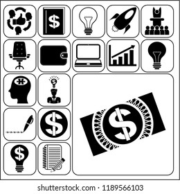 Set of 17 business high quality symbols. Collection. Amazing desing. Vector Illustration.