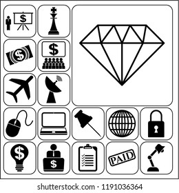 Set of 17 business high quality icons or symbols. Collection. Amazing desing. Vector Illustration.