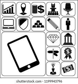 Set of 17 business high quality icons. Collection. Amazing desing. Vector Illustration.