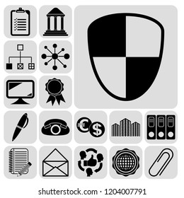 Set of 17 business high quality icons. Collection. Flat design. Vector Illustration.