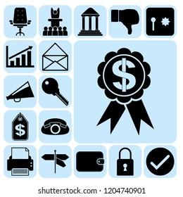 Set of 17 business high quality symbols. Collection. Amazing desing. Vector Illustration.