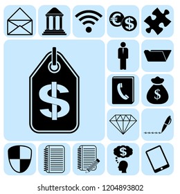 Set of 17 business high quality symbols. Collection. Amazing desing. Vector Illustration.