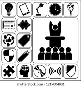 Set of 17 business high quality icons. Collection. Flat design. Vector Illustration.