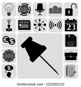 Set of 17 business high quality icons. Collection. Flat design. Vector Illustration.
