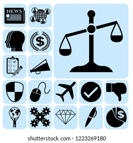 Set of 17 business high quality icons. Collection. Detailed design. Vector Illustration.