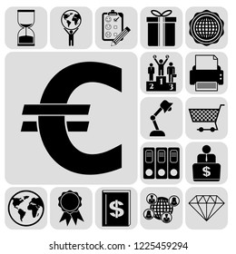 Set of 17 business high quality icons. Collection. Amazing desing. Vector Illustration.
