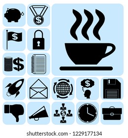 Set of 17 business high quality symbols. Collection. Amazing desing. Vector Illustration.
