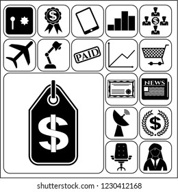 Set of 17 business high quality icons. Collection. Detailed design. Vector Illustration.